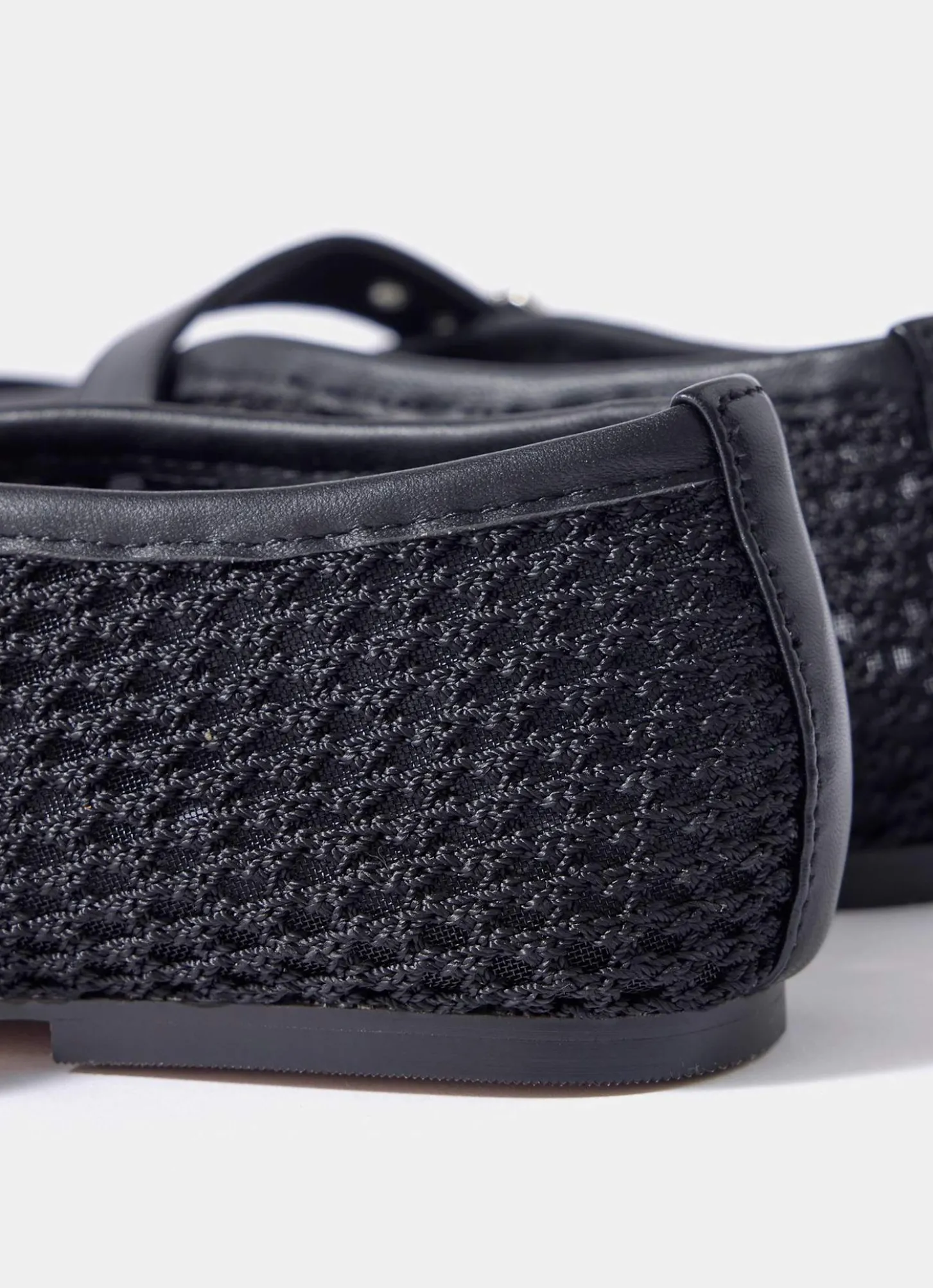 Trixie Black Mesh Ballet Flat Pumps
