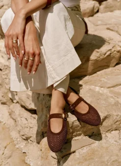 Trixie Brown Mesh Ballet Flat Pumps