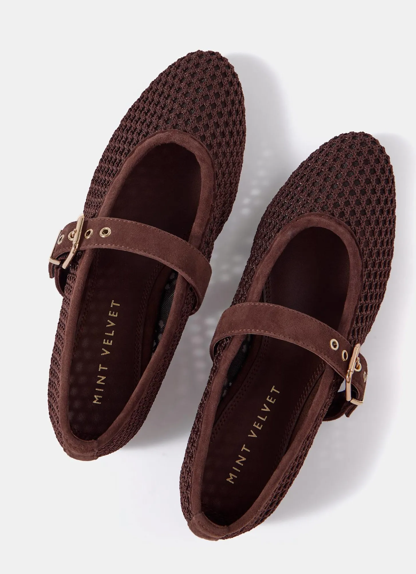Trixie Brown Mesh Ballet Flat Pumps