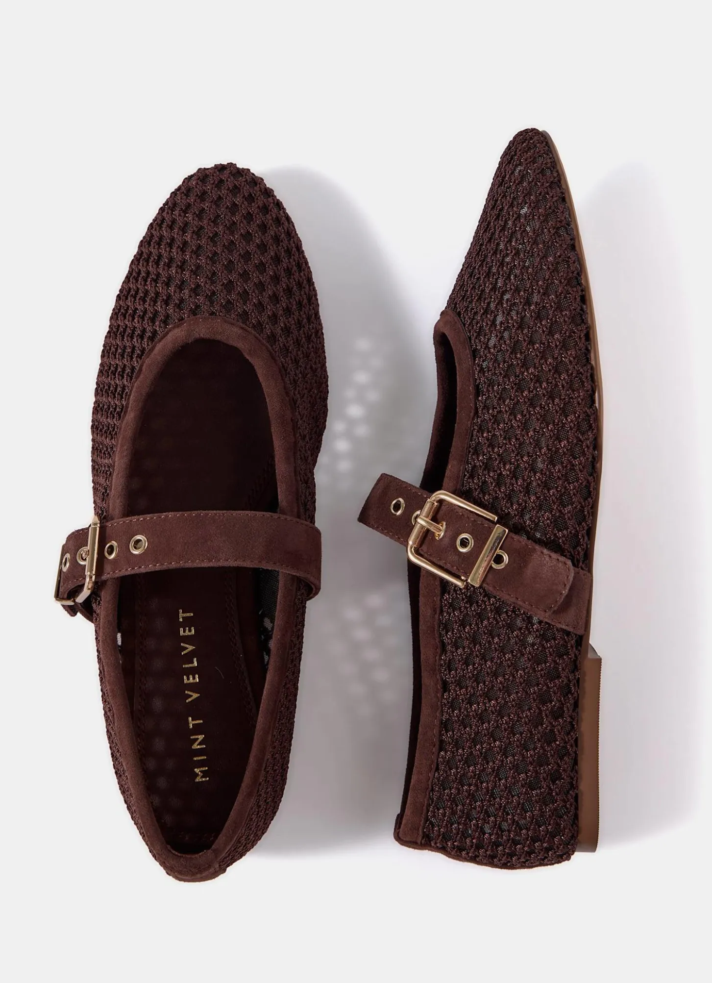 Trixie Brown Mesh Ballet Flat Pumps