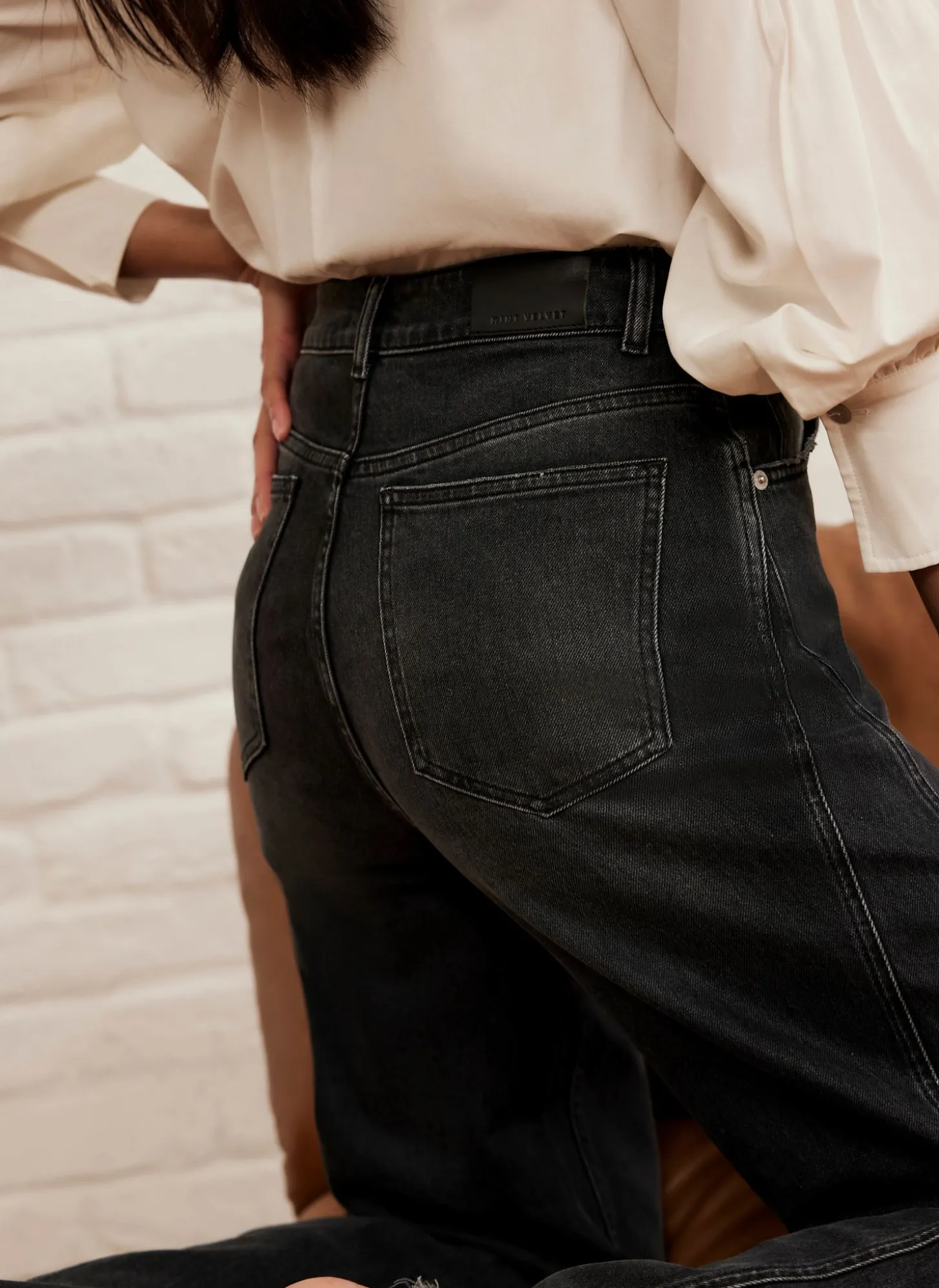 Washed Black Barrel Leg Jeans