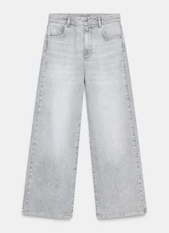 Washed Grey Wide Jeans