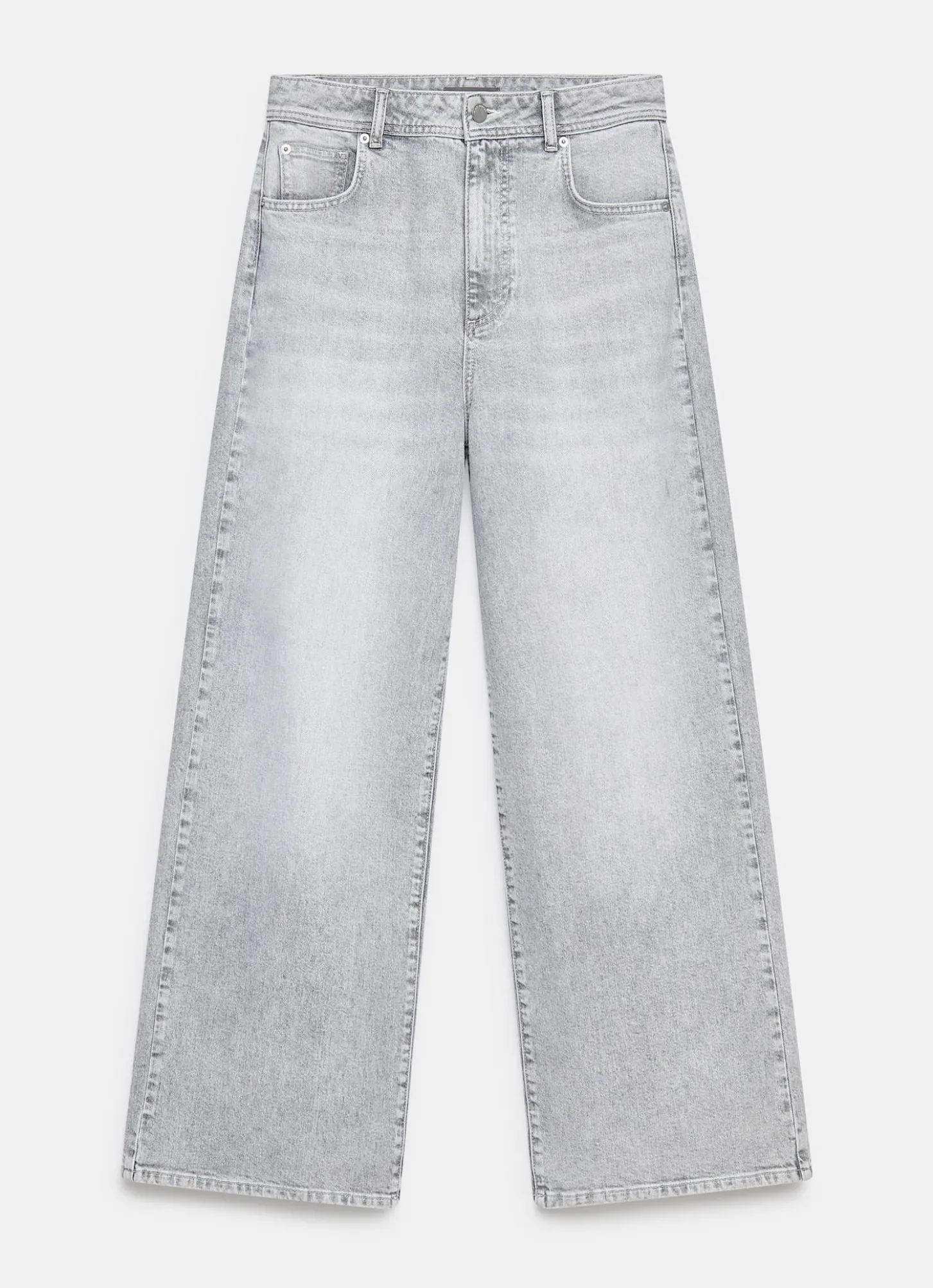 Washed Grey Wide Jeans