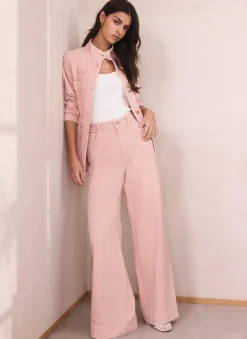 Washed Pink Wide Jeans