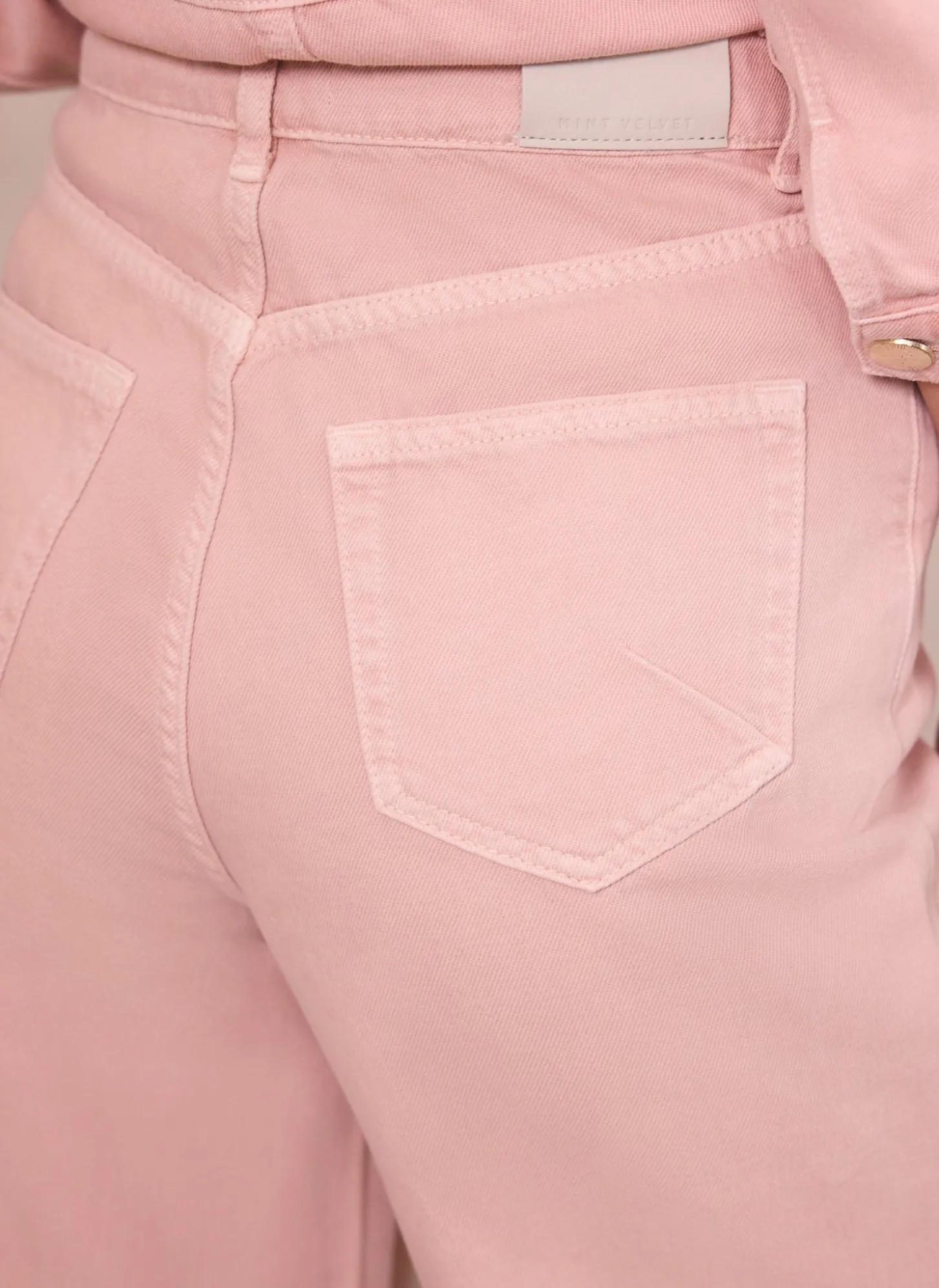 Washed Pink Wide Jeans