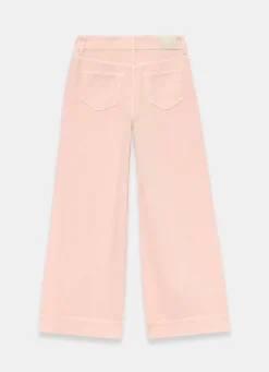 Washed Pink Wide Jeans