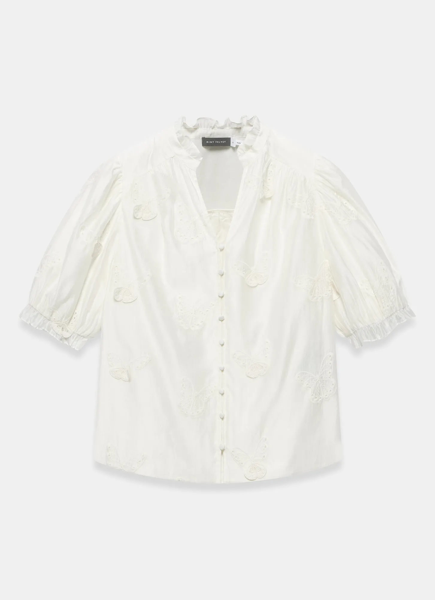 White Butterfly Detail Blouse