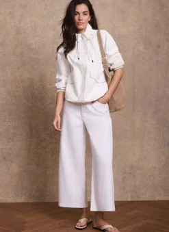 White Cotton Blend Technical Jacket
