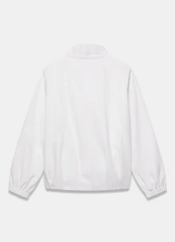 White Cotton Blend Technical Jacket