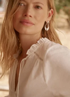 White Cotton Broderie Blouse