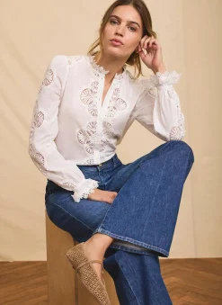 White Cotton Embroidered Blouse