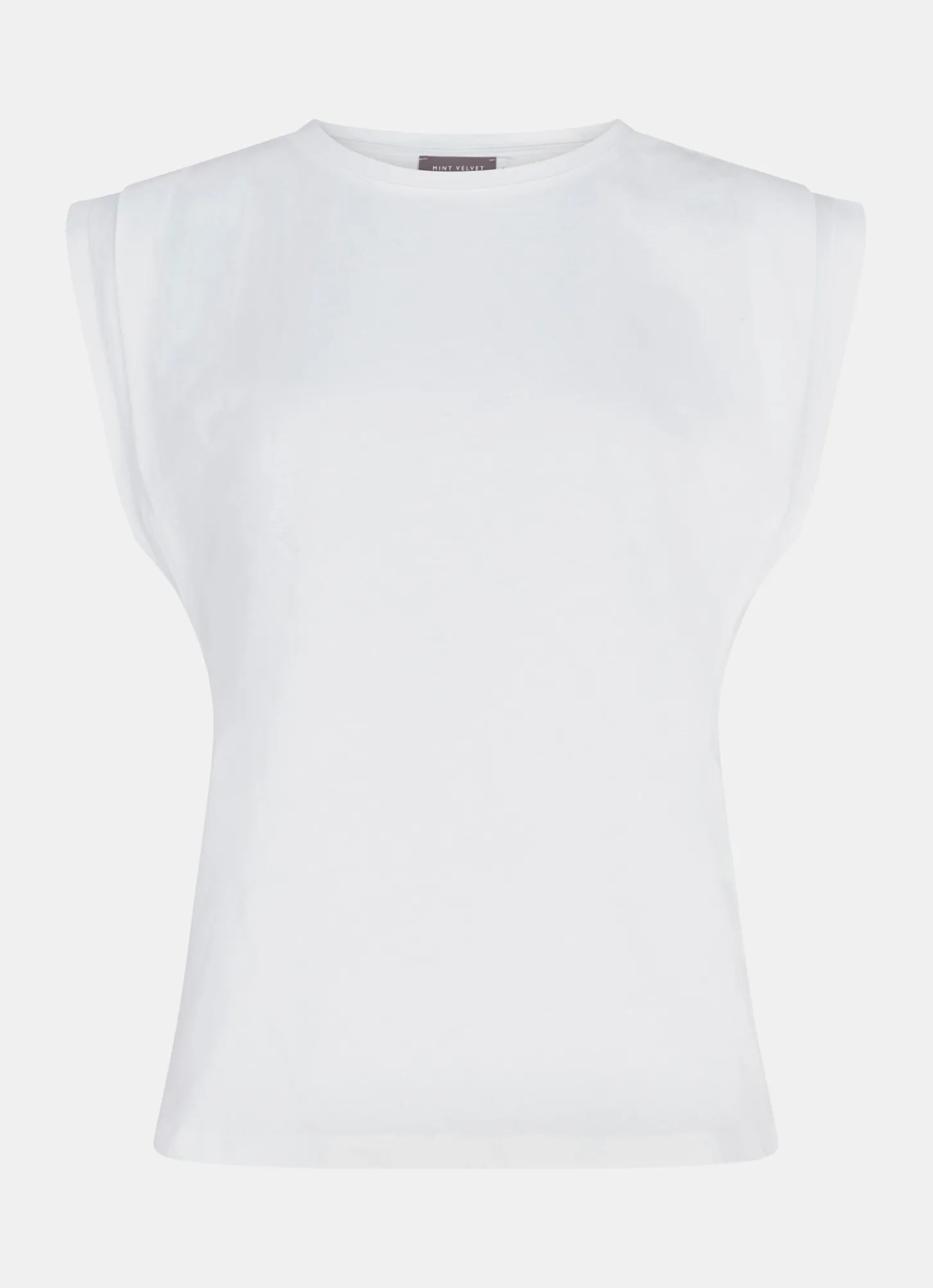 White Cotton Extended Shoulder T-Shirt