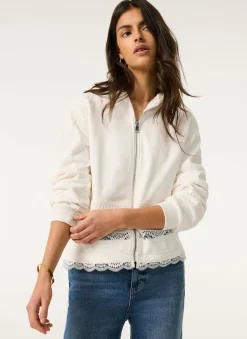 White Cotton Lace Hoodie