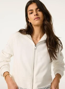 White Cotton Lace Hoodie