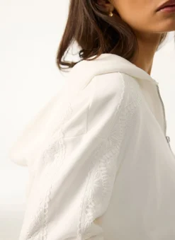 White Cotton Lace Hoodie