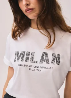 White Cotton Milan Graphic T-Shirt