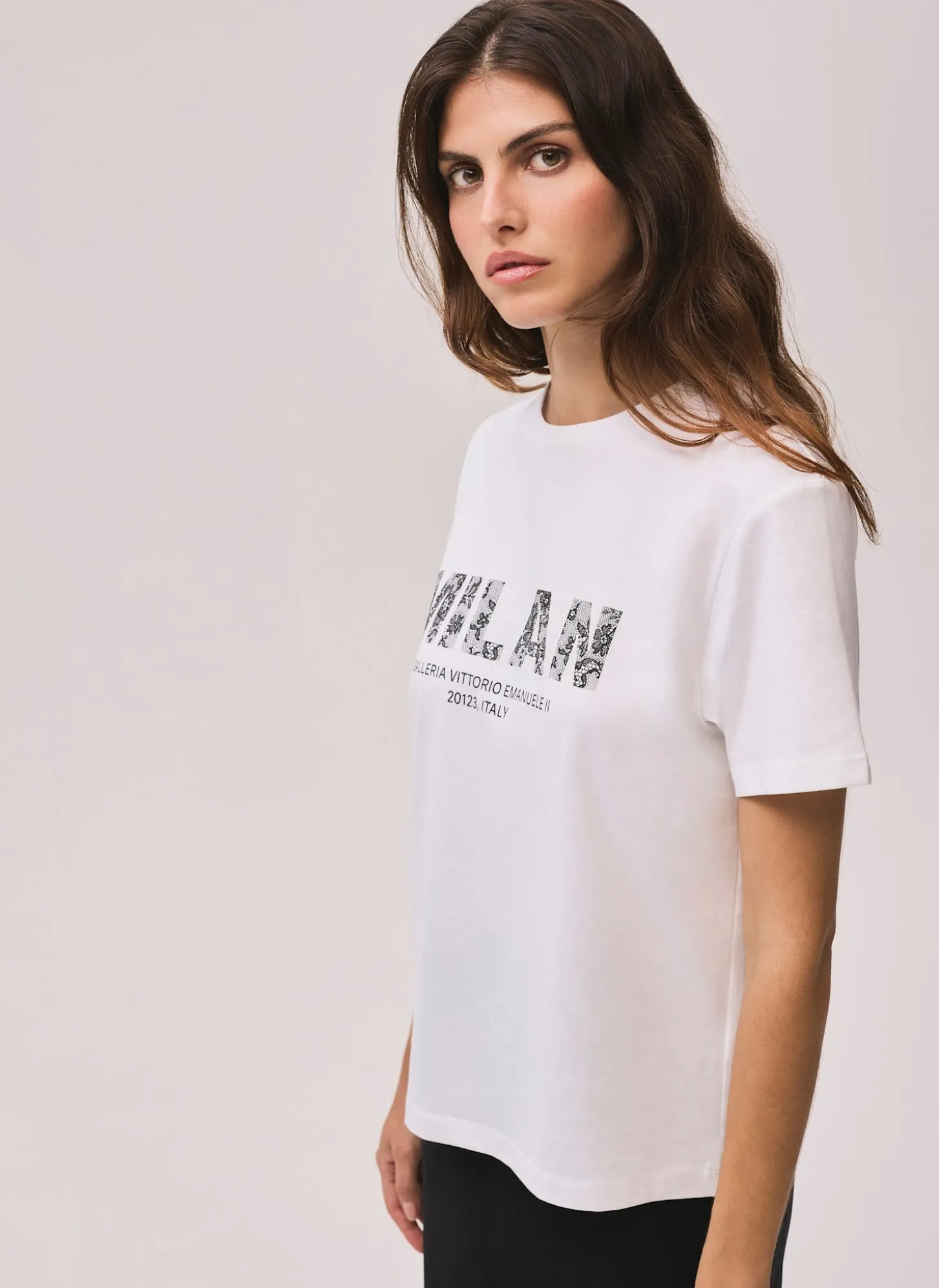 White Cotton Milan Graphic T-Shirt
