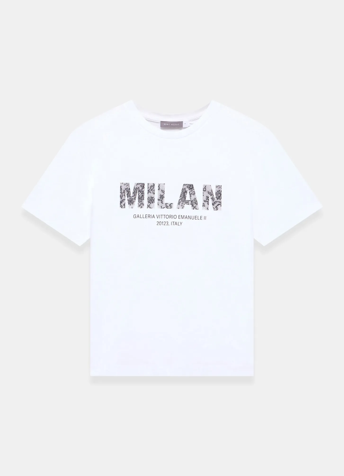 White Cotton Milan Graphic T-Shirt