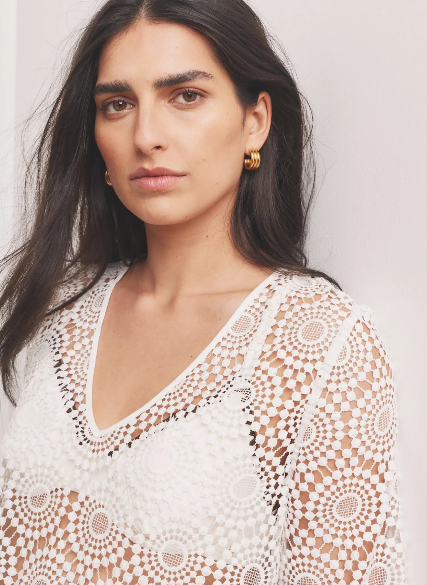 White Crochet Beach Mini Dress