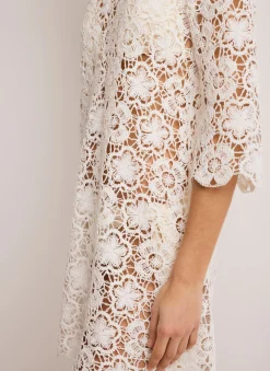 White Crochet Beach Mini Dress