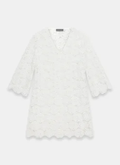 White Crochet Beach Mini Dress