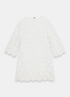 White Crochet Beach Mini Dress