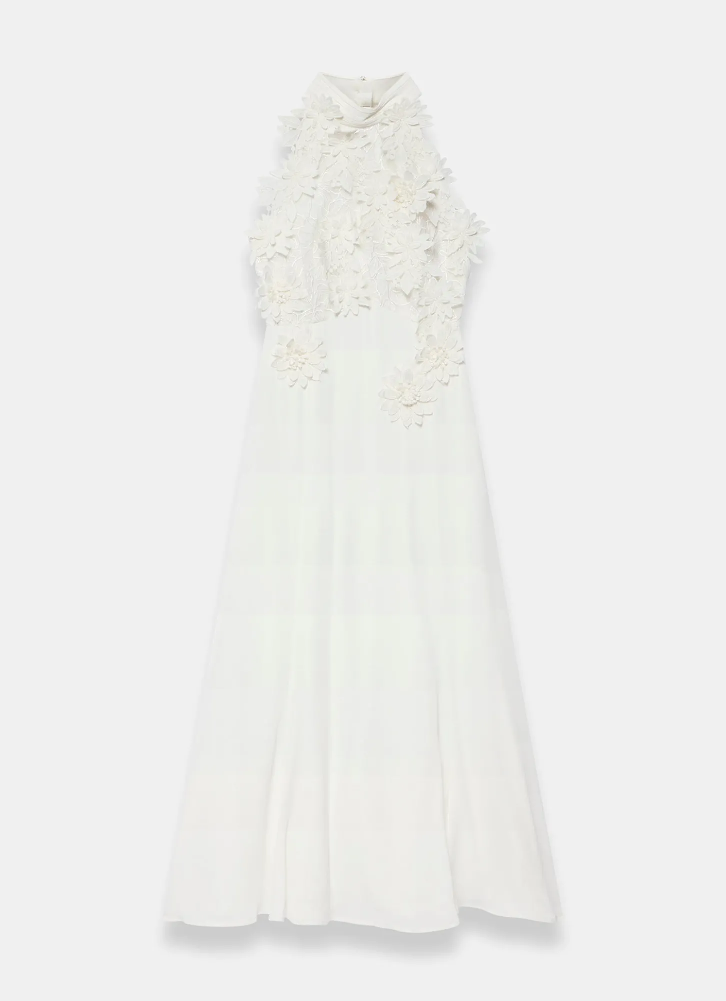 White Floral Textured Maxi Dress