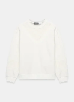 White Lace Detail Sweatshirt