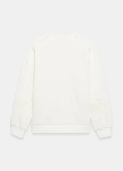 White Lace Detail Sweatshirt