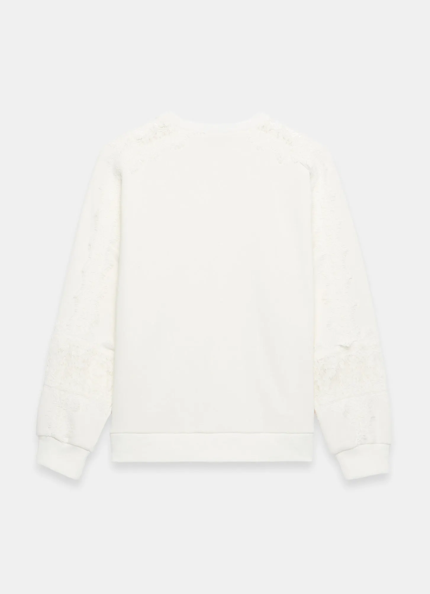 White Lace Detail Sweatshirt