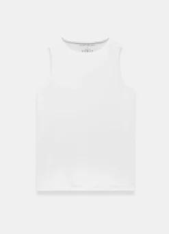 White Layering High Neck Vest