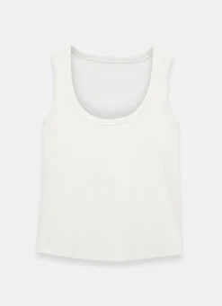 White Layering Scoop Neck Vest