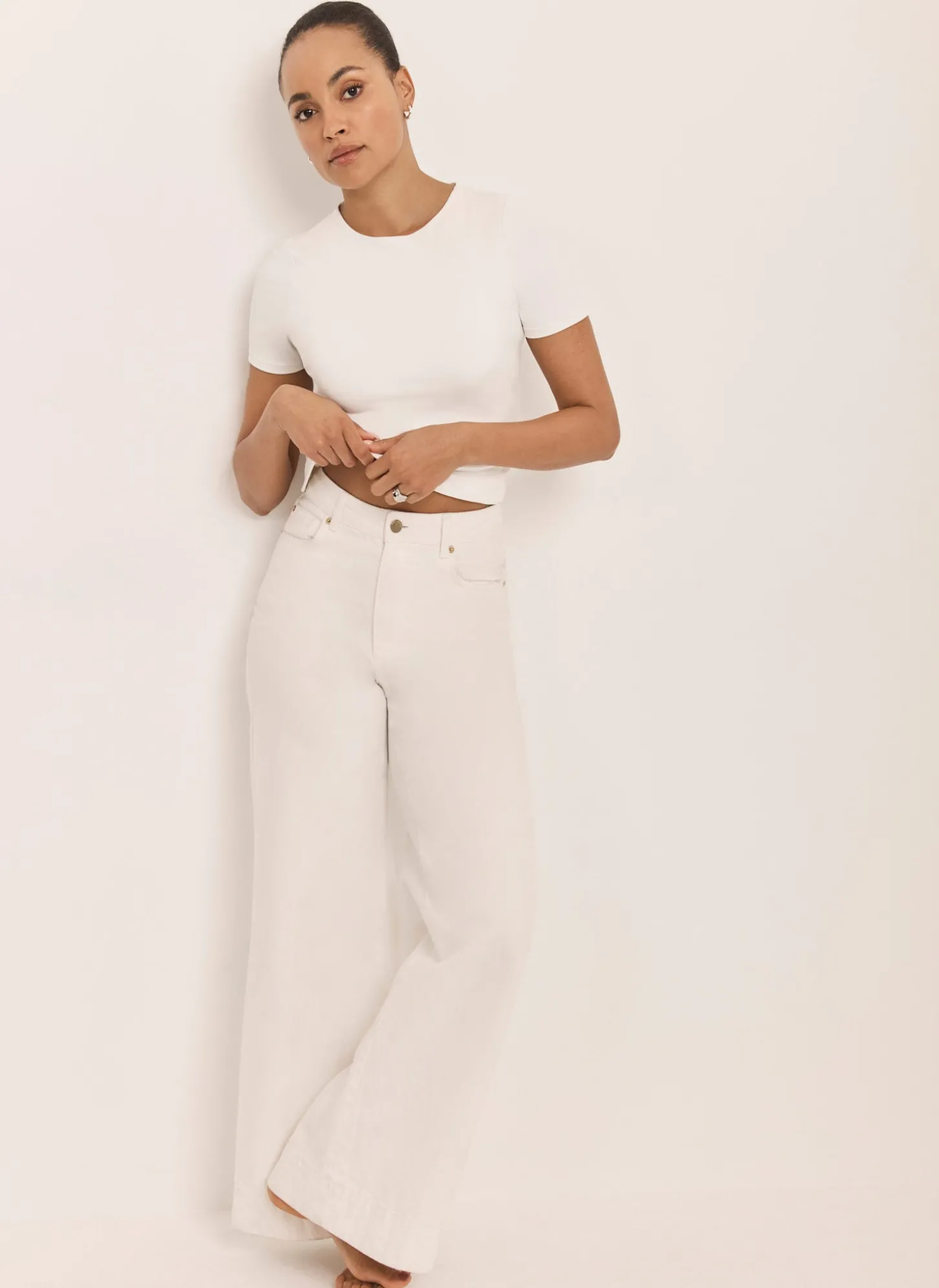White Layering Short Sleeve Top