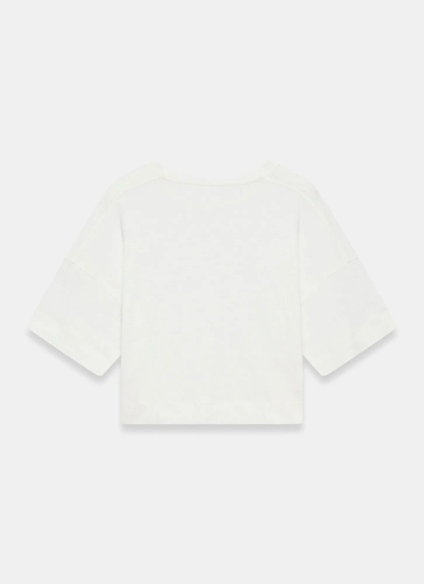 White Linen Blend Boxy T Shirt