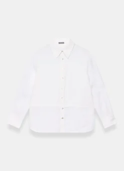 White Linen Blend Shirt