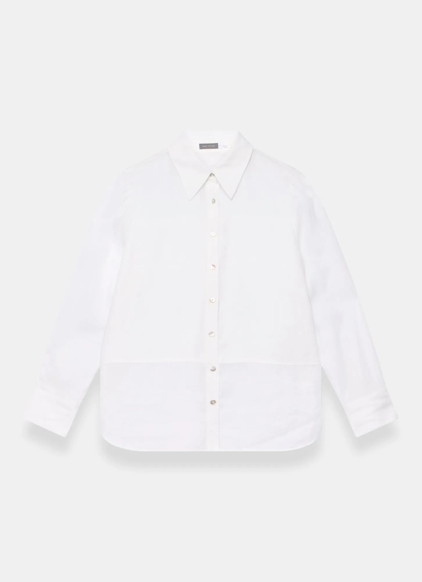 White Linen Blend Shirt
