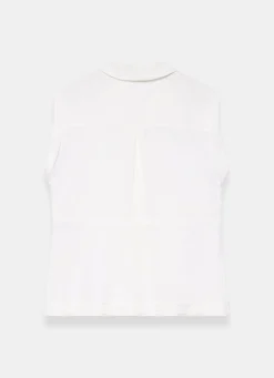 White Linen Sleeveless Shirt