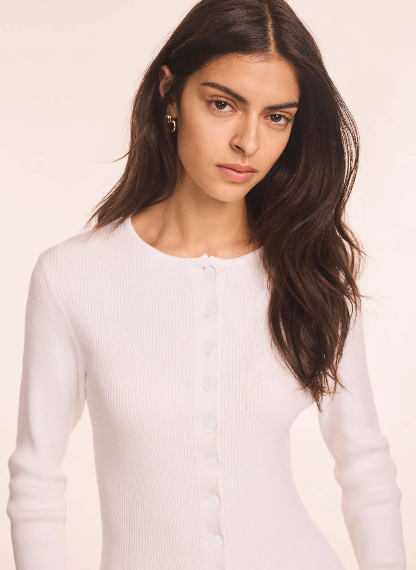 White Peplum Knit Cardigan