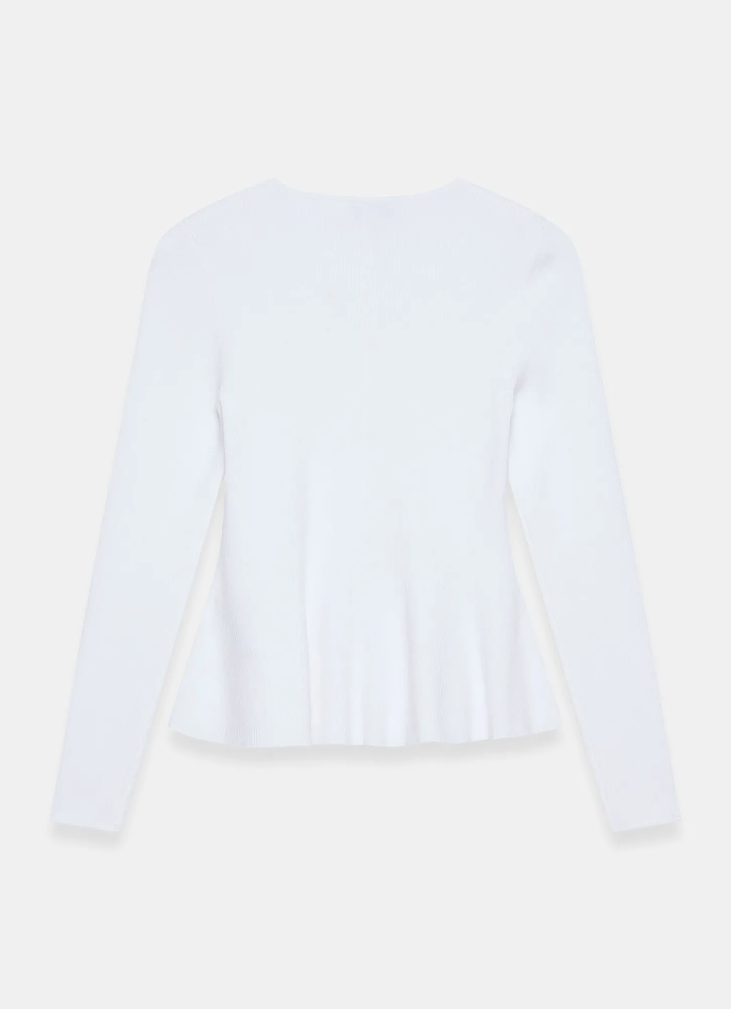 White Peplum Knit Cardigan