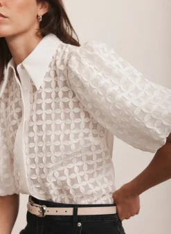 White Petal Detail Shirt
