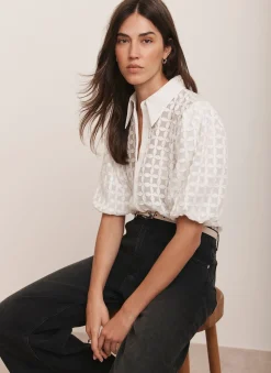 White Petal Detail Shirt