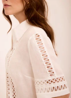 White Ramie Resort Shirt