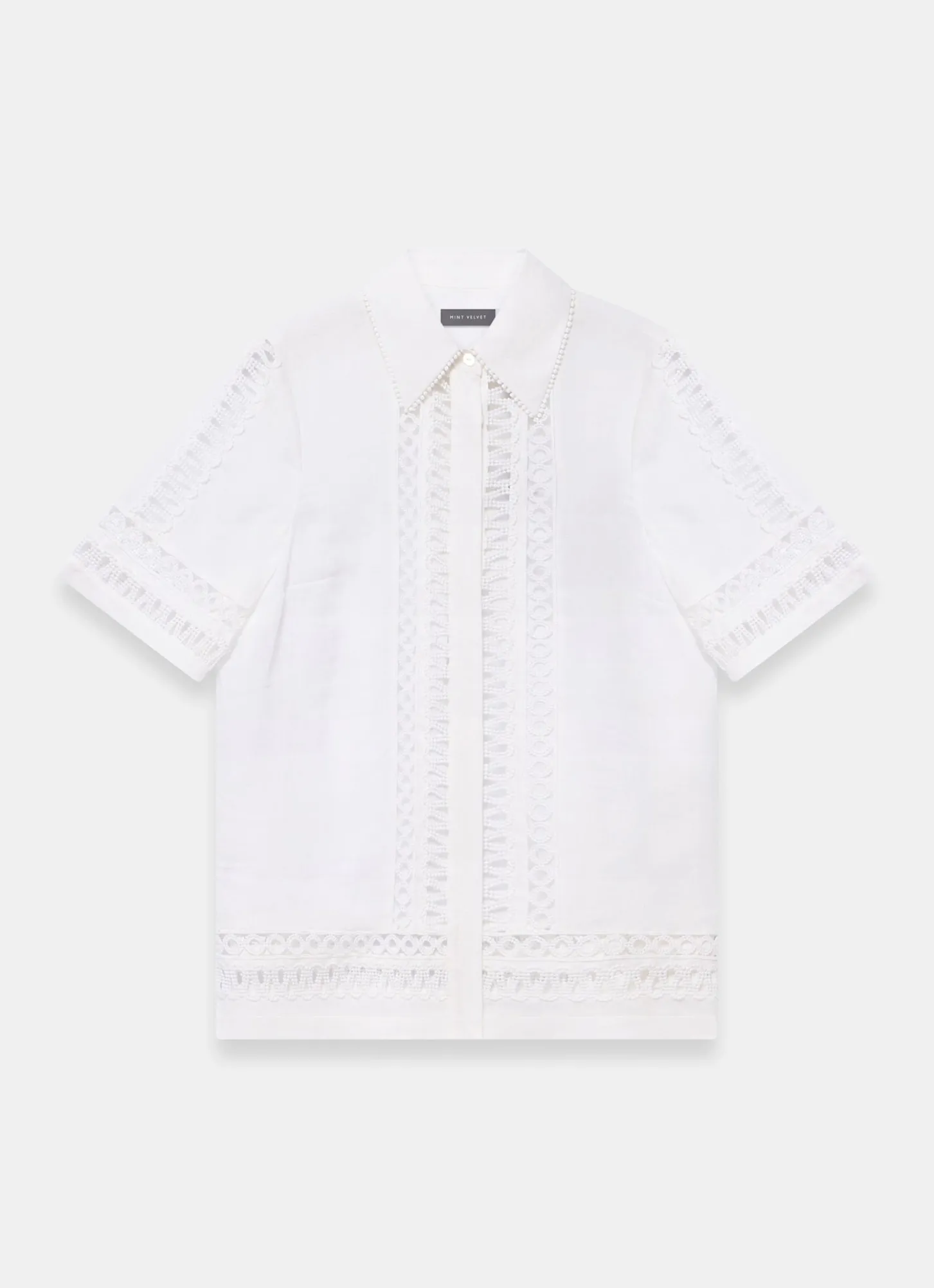 White Ramie Resort Shirt