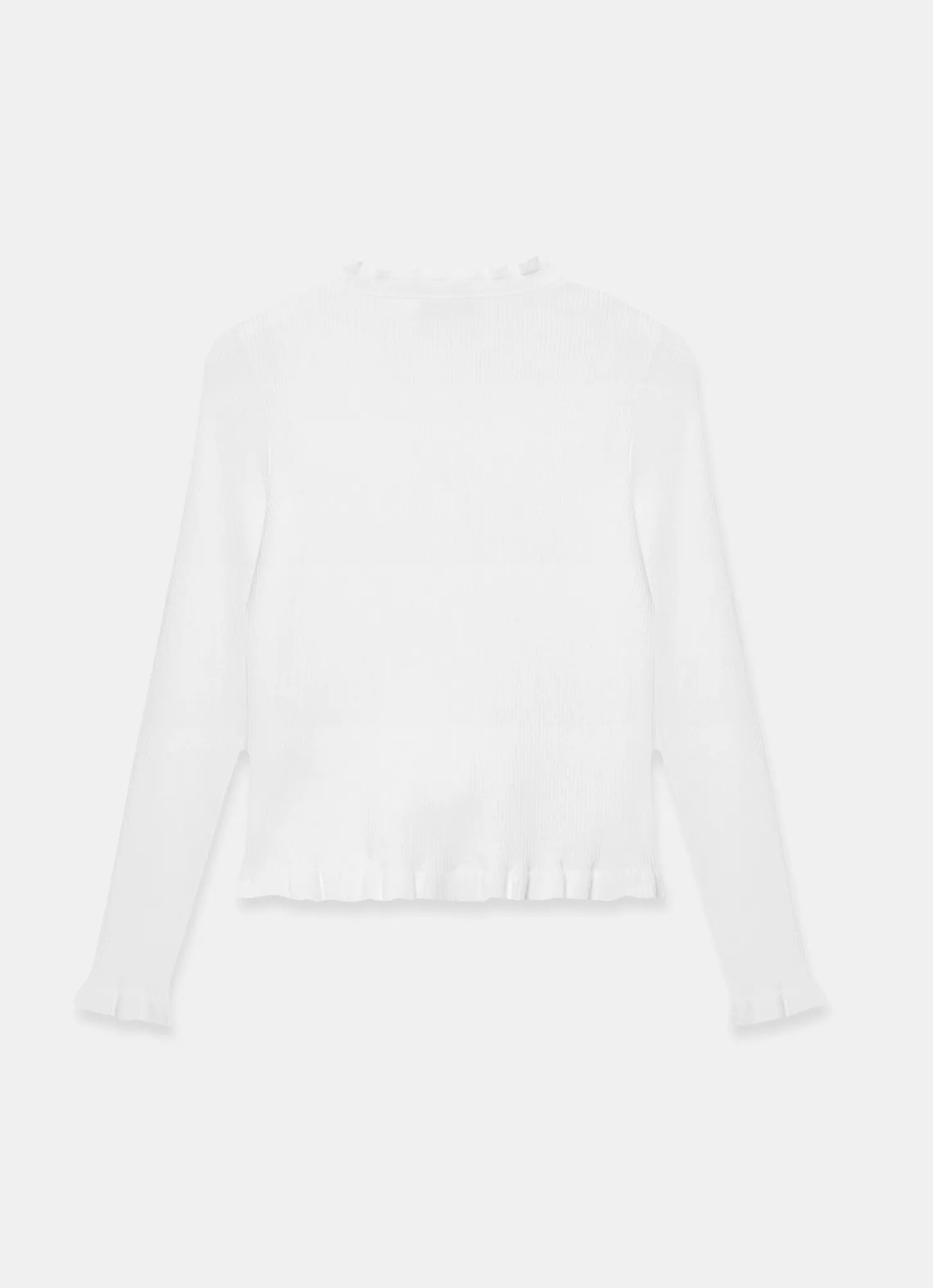 White Ruffle Detail Cardigan