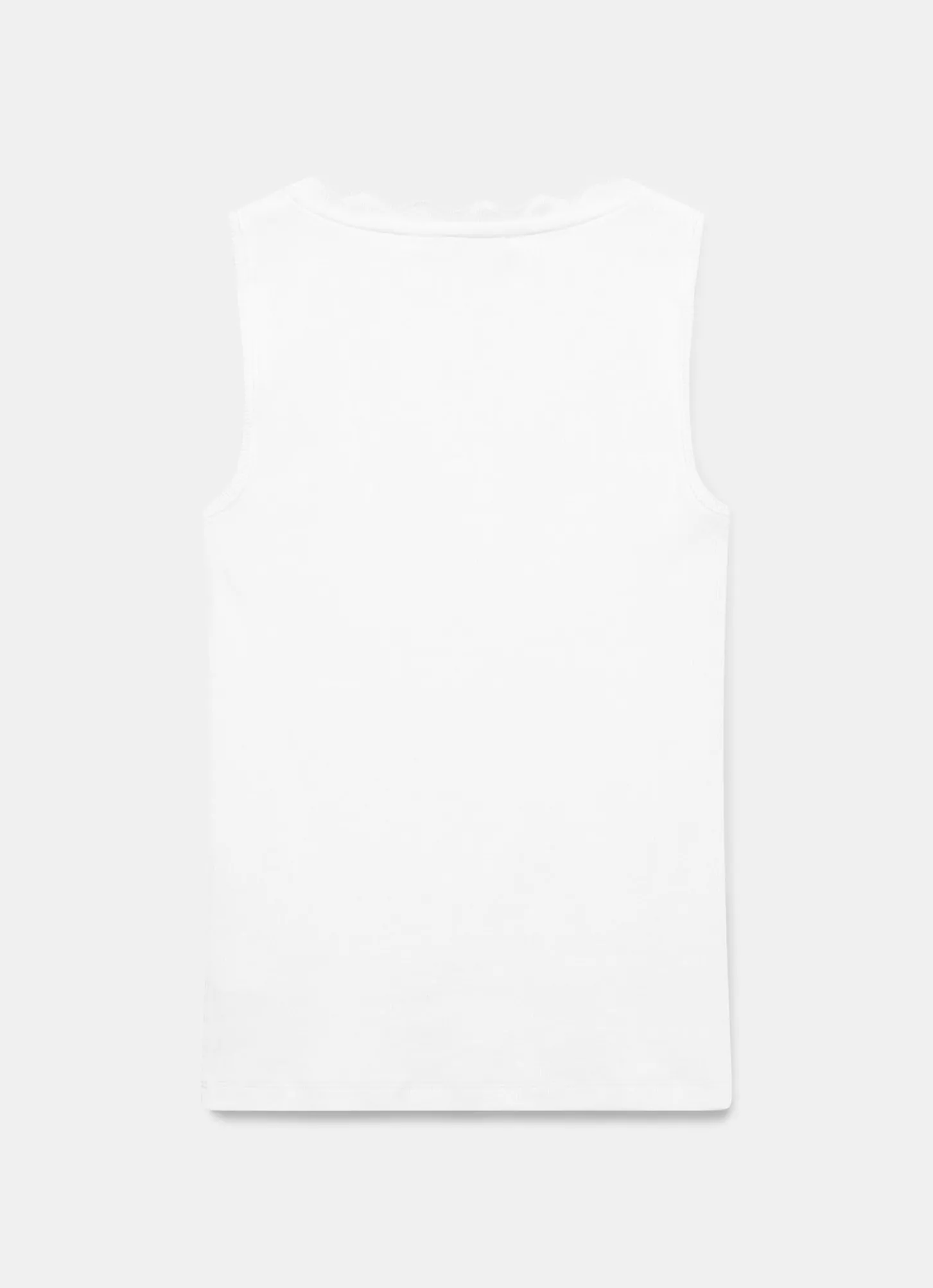 White Scallop Trim Vest Top