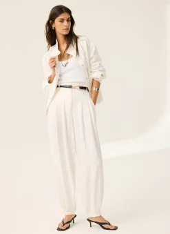 White Soft Balloon Trousers