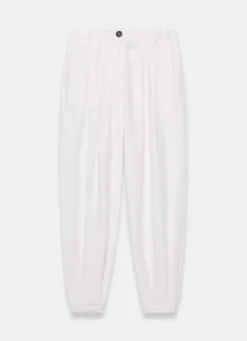 White Soft Balloon Trousers