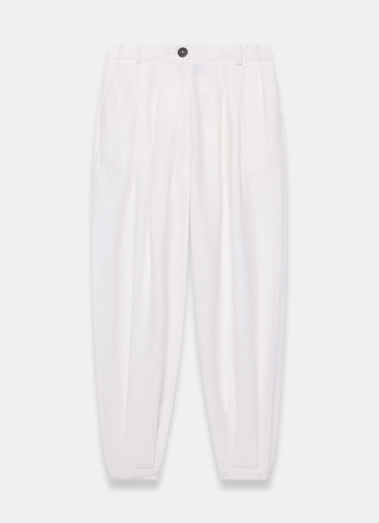 White Soft Balloon Trousers