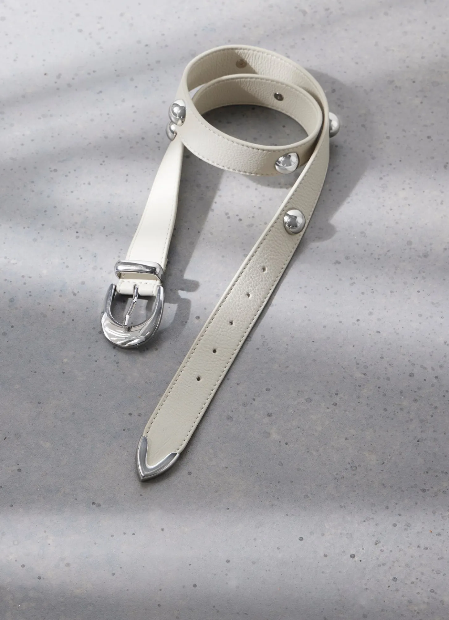 White Statement Leather Belt