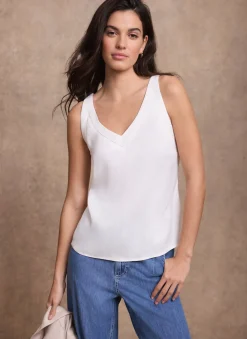 White Trim Detail Camisole Top